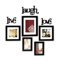 Live Laugh Love Photo Frame 5 Pieces - @home by Nilkamal, Black