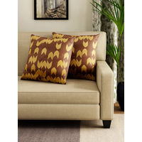Chevron 40 cm x 40 cm Cushion Cover Set of 2 - @home by Nilkamal, Brown