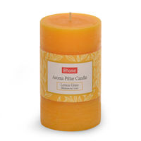 Lemon Medium Pillar Candle - @home by Nilkamal, Yellow