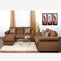 Robin 2 seater with Lounger+ 2 seater Sofa - @home Nilkamal,  brown
