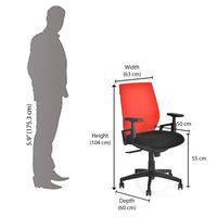 Nilkamal Steller MB Office Chair, Red & Black