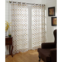 44'x84' Grid Gold Single Door Curtain - @home Nilkamal, multi