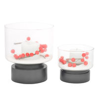 Nouveau Table Candle Stand 2 pieces - @home By Nilkamal, Black