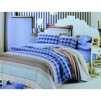 Arcade Checkered Bed sheet - @home Nilkamal,  blue