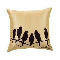 16'x16' Birds Cushion Cover - @home Nilkamal,  brown