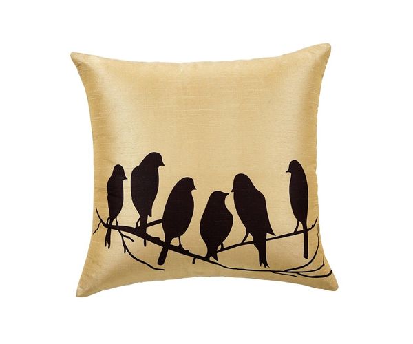 16 x16  Birds Cushion Cover - @home Nilkamal,  brown