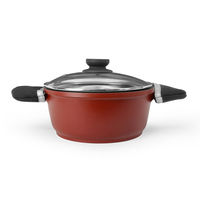 Bergner Cook n Serve Diecast Pot with Lid, Red