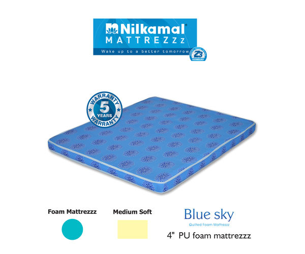 Nilkamal 4  Economy Foam Mattress, 75x36x4,  blue