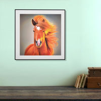 Horse Print Painting - @home By Nilkamal, Brown