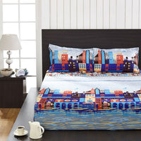 Seasons Geo Double Bed Sheet - @home By Nilkamal, Multicolor