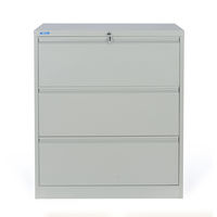 Nilkamal Retro 3 Drawer Filing Cabinet, Grey