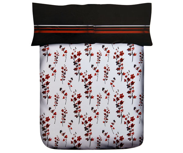 Floral Double Bed Sheet - @home Nilkamal,  red