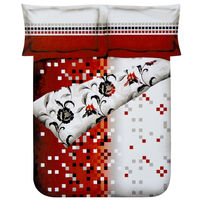 Pixel Double Bed Sheet - @home Nilkamal,  red