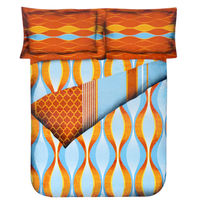 Wave Double Bed Sheet - @home Nilkamal,  orange