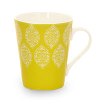 Aroha Damask Coffee Mug - @home by Nilkamal, Yellow