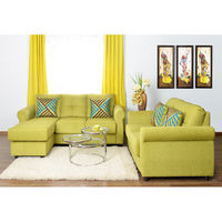 Robin 2 seater with Lounger+ 2 seater Sofa - @home Nilkamal,  green