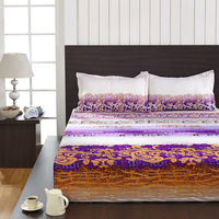 Seasons Floral Double Bed Sheet - @home By Nilkamal, Multicolor