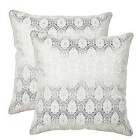 16'x16' Glory Set Of 2 Cushion Covers - @home Nilkamal, white