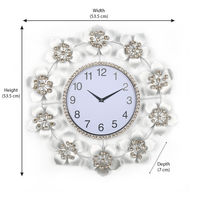 Floral Delight Crystal Wall Clock - @home By Nilkamal