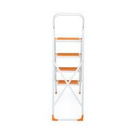 Nilkamal Delta 4 Step Ladder, White/Orange