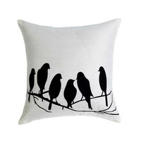 16'x16' Birds Cushion Cover - @home Nilkamal,  black