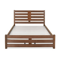 Nation Queen Bed without Storage - @home by Nilkamal, Walnut