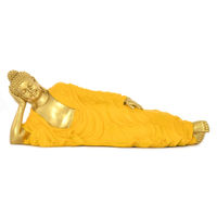 Sleeping Buddha Shrine Showpiece - @home by Nilkamal, Yellow