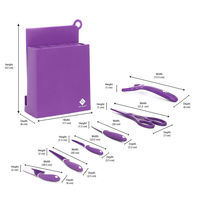 Bergner 8 Pieces Stainless Steel Knife with Block, Purple