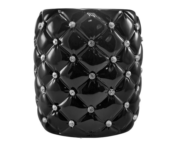 Stoneware Vase Big - @home Nilkamal,  black