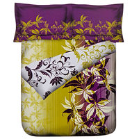Blossom Double Bed Sheet - @home Nilkamal,  purple