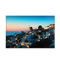 Greece LED Canvas Painting - @home by Nilkamal, Green