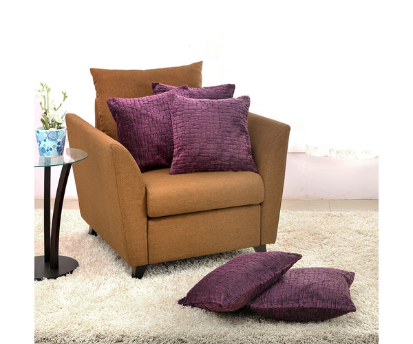 Brick Velvet Cushion Cover - @home Nilkamal,  purple