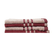 Face Towel 30 X 30 cm Set of 4 - @home by Nilkamal, Maroon & Beige