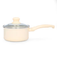 Bergner Ceramic Saucepan with Glass Lid - Cream