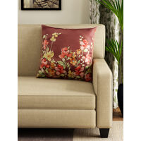 Digi Floral 40 cm x 40 cm Cushion Cover - @home by Nilkamal, Brown