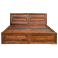 Cubus King Bed With Storage - @home Nilkamal,  walnut