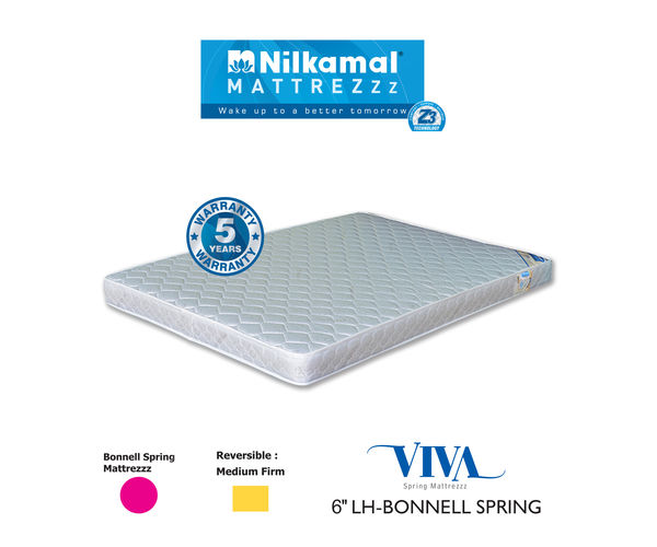 Nilkamal Mattress - Viva 6 Inch Bonnel Spring mattress, 75x60x6,  grey