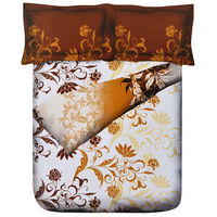 Floret Double Comforter - @home Nilkamal,  brown