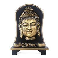 AG Devotional Buddha Face Showpiece-@home By Nilkamal, Gold