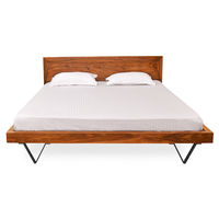 Axial King Bed Without Storage - @home By Nilkamal, Natural