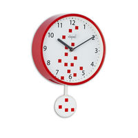 Opal Grandeur Pendulum Designer Wall Clock, Red