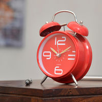 Red Table Clock - @home Nilkamal