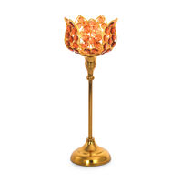 Earthy Large Lotus Candle Stand - @home by Nilkamal, Maroon
