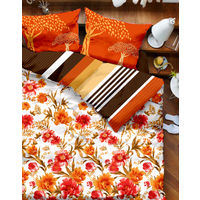 Tangerine Desert Safari Floral Bed sheet Set, multi