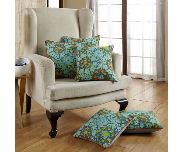 Cushion Cover Set of 5 - @home Nilkamal,  green