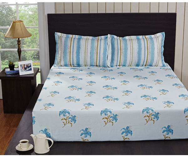 Bed sheet Icy - @home Nilkamal,  blue