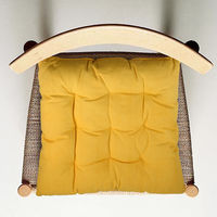 Urban Solid 40 cm x 40 cm Chair Pad - @home by Nilkamal, Yellow & Brown
