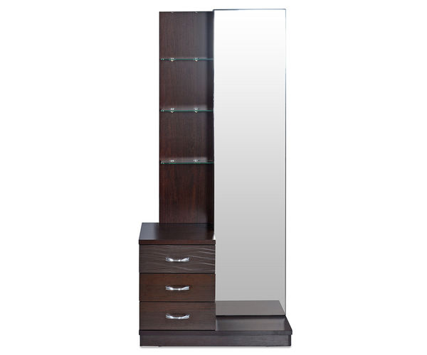 Winner Dresser With Storageg Full Mirror - @home By Nilkamal,  dark walnut