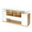Croissant Low Height Wall Unit - @home By Nilkamal, White with Teak