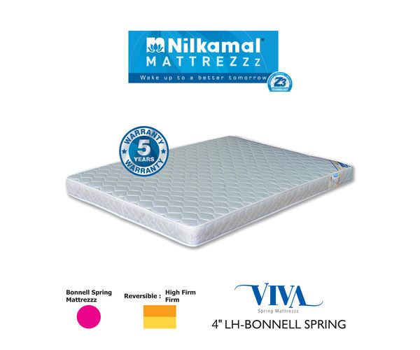 Nilkamal Mattress - Viva 4 Inch LH - Bonnel Spring Mattress, 75x36x4,  grey, 10141